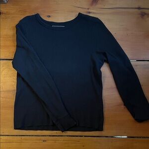 American Eagle Outfitters Black Waffle Knit Top